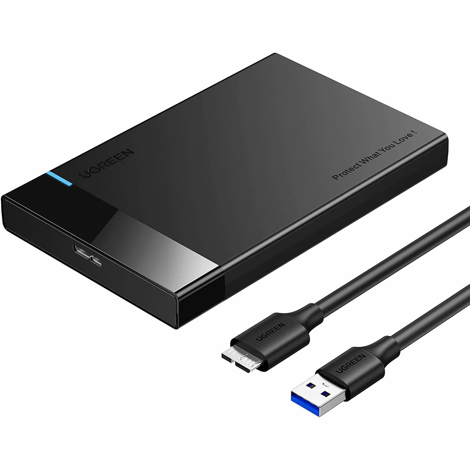 ORICO Caja de disco duro externo de 2,5 pulgadas USB 3.0 a SATA III para  0.276 in y 0.374 in SATA HDD SSD sin herramientas [compatible con UASP]  Azul