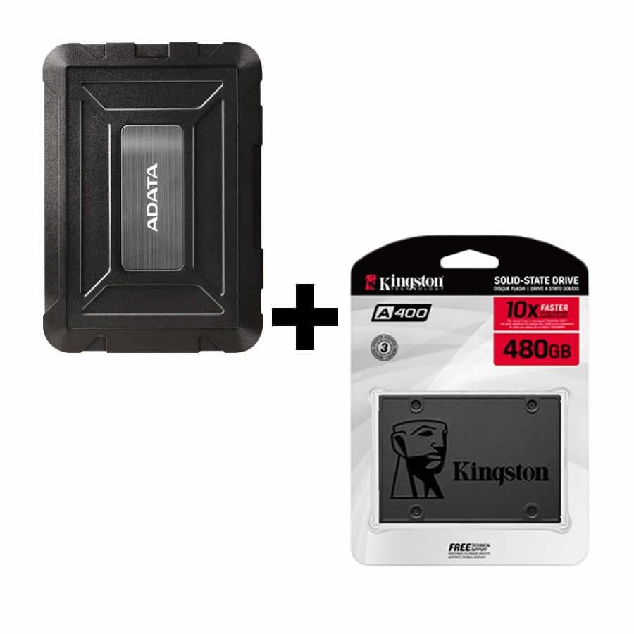 Disco SSD de 480GB Kingston + Caja Externa USB 3.2 – DISCO DURO Y MEMORIAS