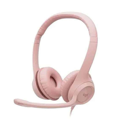 Diadema con Micrófono Logitech H390 USB Rosa y Blanca - DISCO DURO Y MEMORIAS 