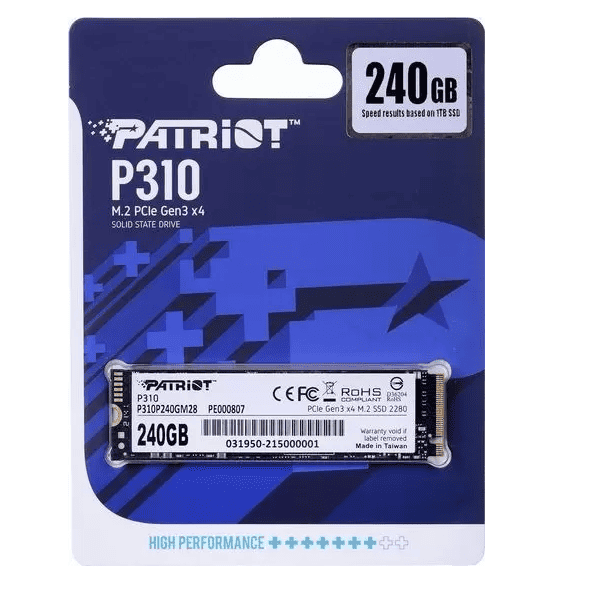 Disco Solido Patriot P310 Nvme M.2 2280 240gb Pcie Gen 3X4