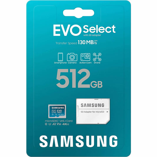 Samsung Micro Sd 512 gb Evo Select + 4k